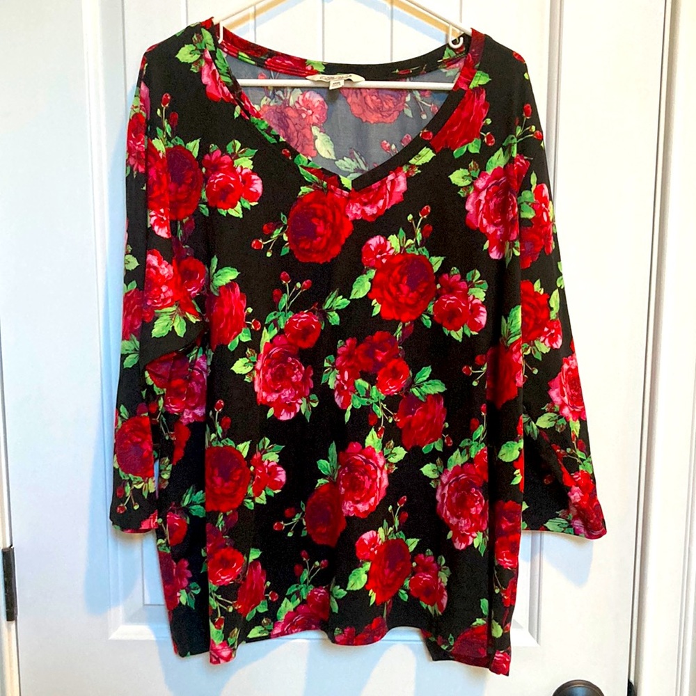🆕 The Pioneer Woman V-Neck Floral Knit Tunic BRAND NEW!!